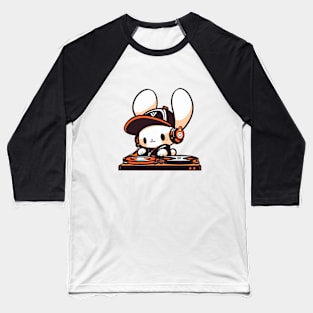 Cute bunny rabbit DJ playing music Baseball T-Shirt